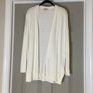 |Loft| Women’s Sweater Cream Buttonless Cardigan Size L